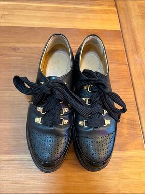 The Office of Angela Scott Women's Black Ms. Josephine Lug Sole Oxford Size 38